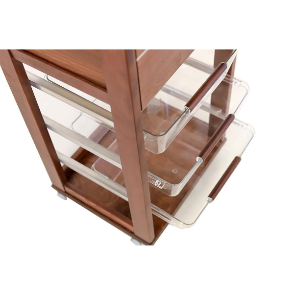 Walnut wooden trolley with polycarbonate fruit baskets LANDHELL