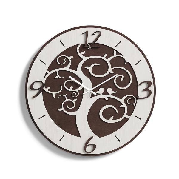 Orologio da parete D50 ALBERO DELLA VITA moderno in legno laminato RSN