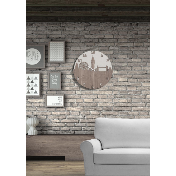 Orologio da parete moderno D50 ENGLAND in legno laminato RSN