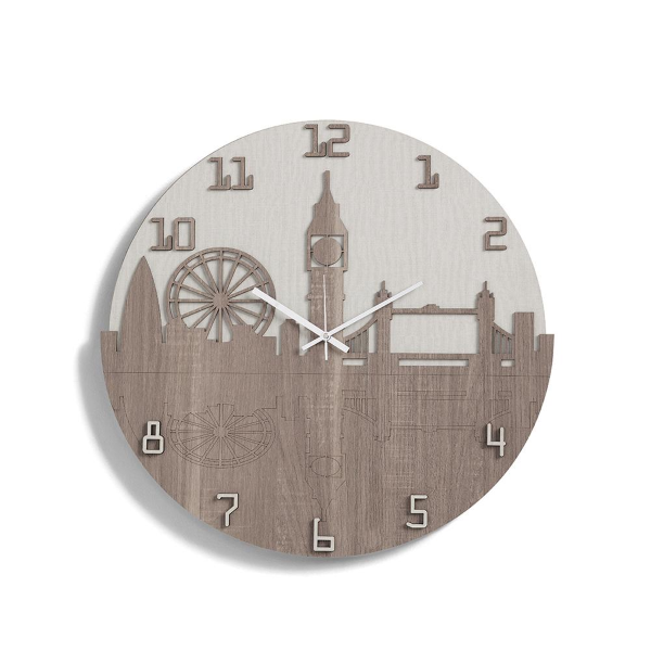 Orologio da parete moderno D50 ENGLAND in legno laminato TRS