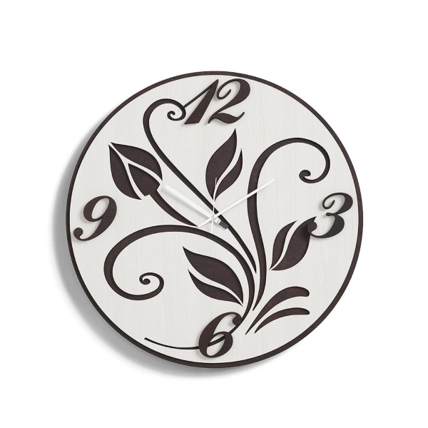 Orologio rotondo moderno D50 FIORE in legno laminato RSN