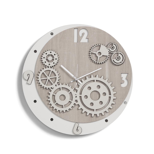 Orologio da parete in legno laminato BRC - D50 INGRANAGGI 