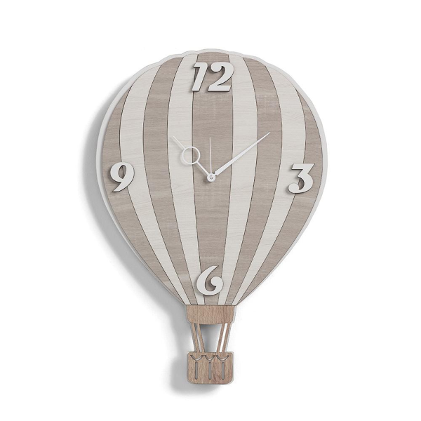 Orologio da parete legno laminato 41X59 cm BRC - MONGOLFIERA 