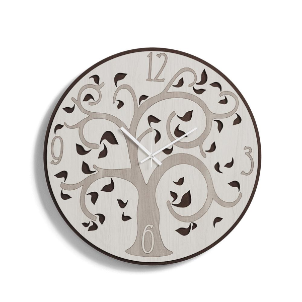 Orologio da parete tondo D50 in legno laminato RSN - NATURA