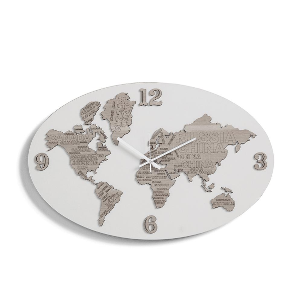 Orologio da parete 70x45 cm PLANISFERO in legno laminato BRC