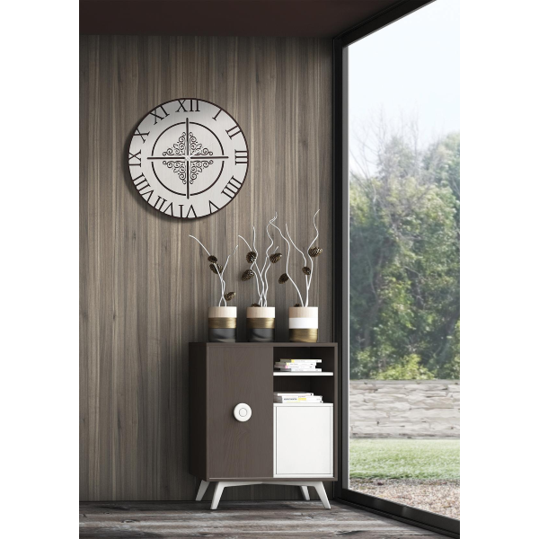 Orologio da parete tondo D50 ROMA moderno in legno laminato RSN