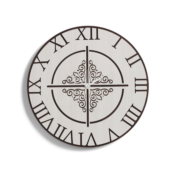 Orologio da parete tondo D50 ROMA moderno in legno laminato RSN