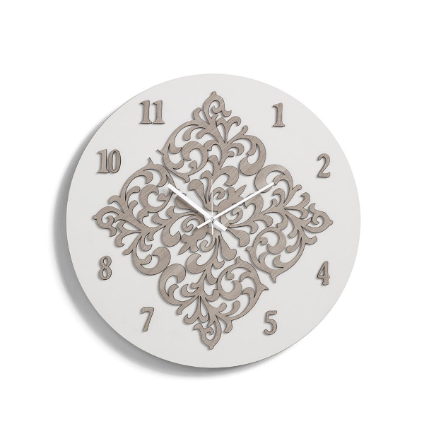 Orologio da parete moderno ROMBO in legno taglio laser D50 BRC