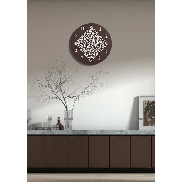 Orologio da parete moderno ROMBO in legno taglio laser D50 RSN