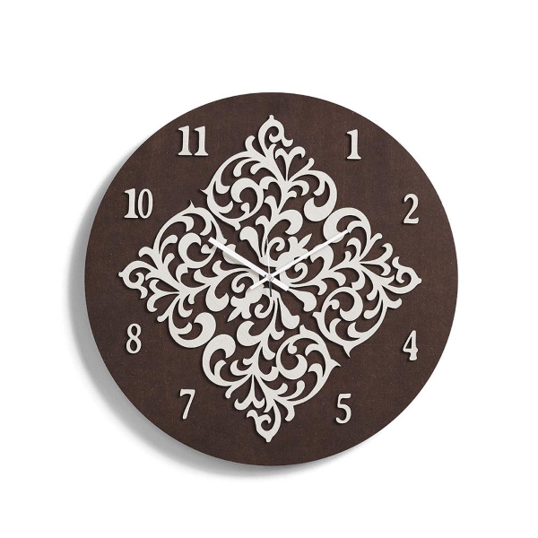 Orologio da parete moderno ROMBO in legno taglio laser D50 RSN