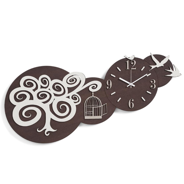 Orologio in legno laminato da parete 80x40 cm RONDINI RSN