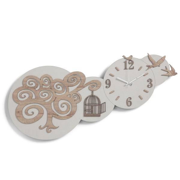 Orologio in legno laminato da parete 80x40 cm RONDINI TTE