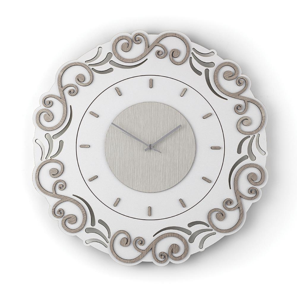 Orologio tondo parete D30 senza numeri in legno laminato BRC 