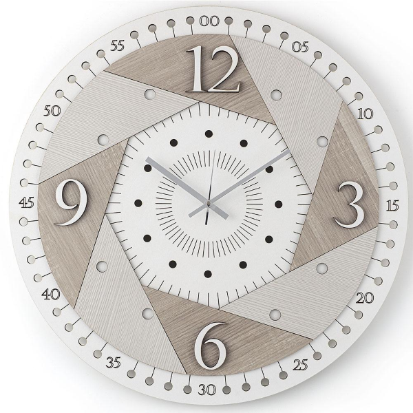 Orologio da parete rotondo in legno laminato D30 cm BRC - OTTAGONO 