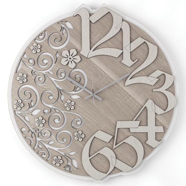 NATURE2 round wall clock in laminated wood D30cm BRC
