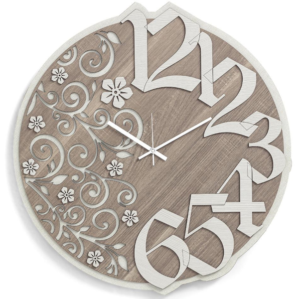 Orologio rotondo da parete NATURE2 in legno laminato D30cm TRS