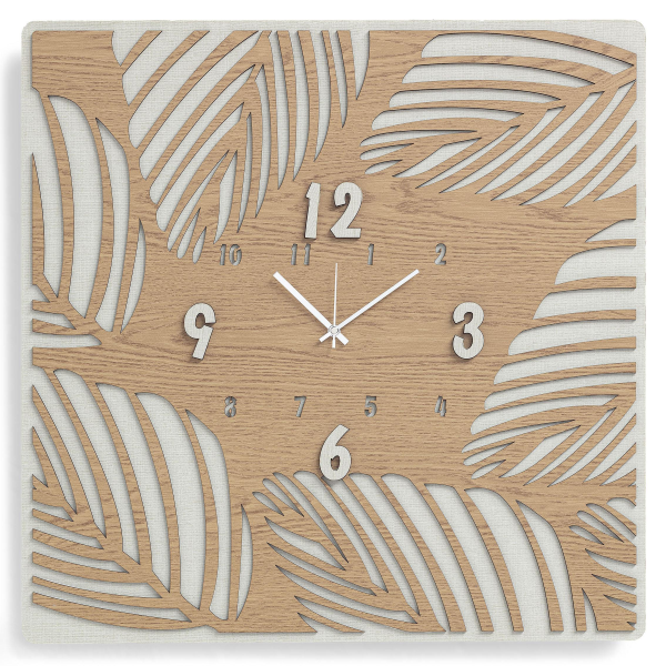 Orologio quadrato 30X30 cm da parete TROPICAL legno laminato TTE