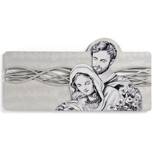 Quadro 59x119 cm Sacra Famiglia legno laminato figura stampata Argento