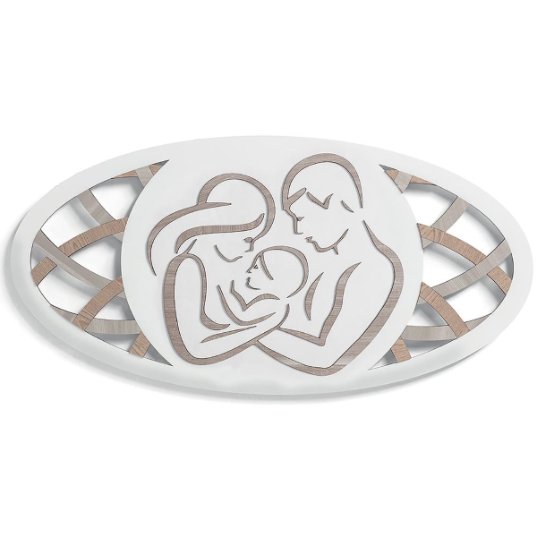 Sacra famiglia capezzale 59x119 cm in legno laminato