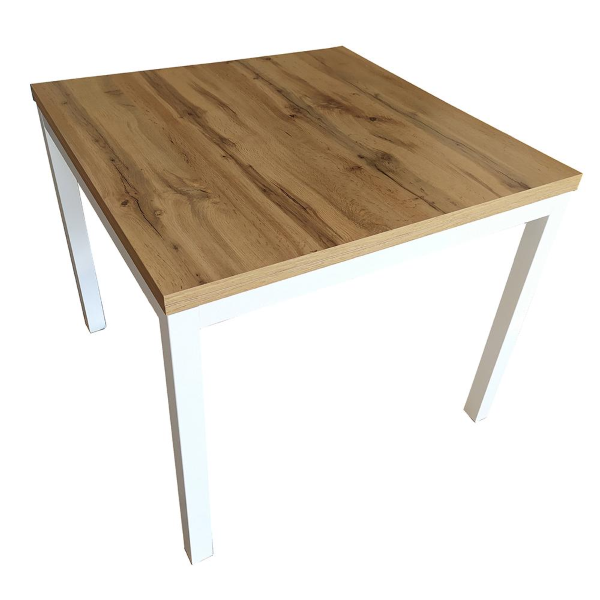Modern kitchen table 90x90 white metal legs