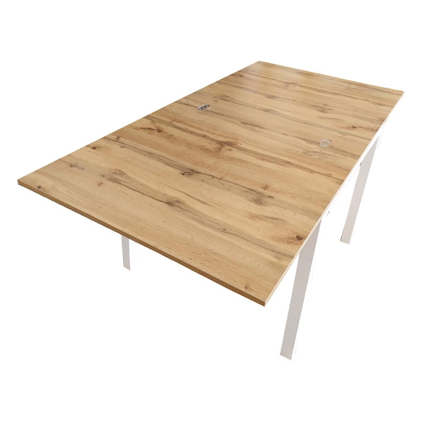 Modern kitchen table 90x90 white metal legs