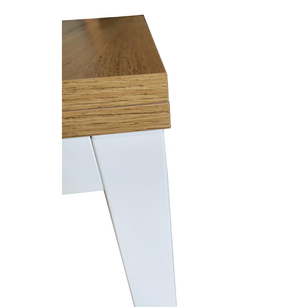 Modern kitchen table 90x90 white metal legs