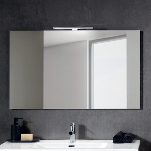 Suspended bathroom cabinet with mirror and Arco LED lamp 100 cm Oak knots