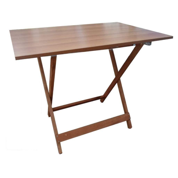 Klappbarer Holztisch mit Platte aus Walnuss-Resopal 60X87 cm