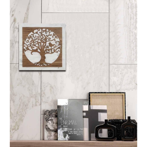 Wooden picture 60x60 cm Tree carved figure on fabric base