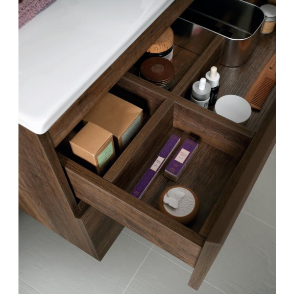 BORA Modern suspended bathroom cabinet base 100 with 2 drawers and washbasin, TEK
