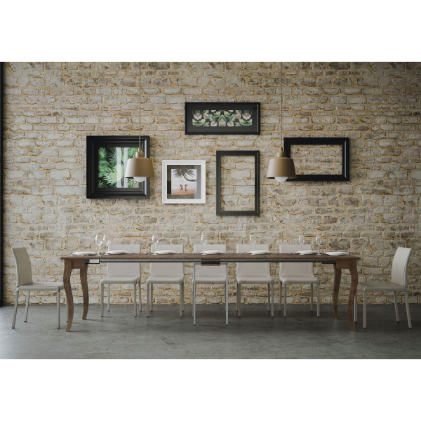 Extendable OLANDA WHITE or WALNUT console table 90x48/308 cm