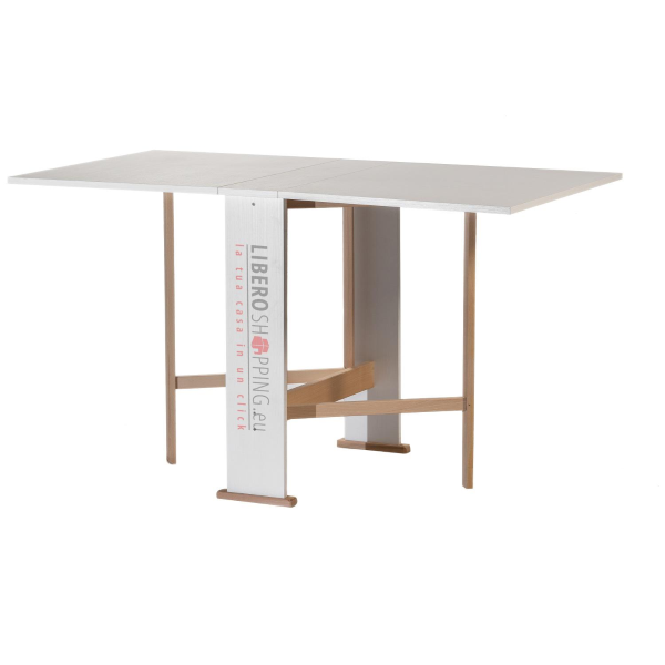 Mesa de comedor resellable de madera 136x74 cm SUSANNA Blanco