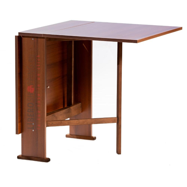 Mesa de comedor resellable de madera 136x74 cm SUSANNA Nogal