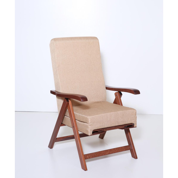 Fauteuil ELITE LOS ANGELES en tissu de hêtre inclinable à 4 positions avec extension de repose-pieds BEIGE