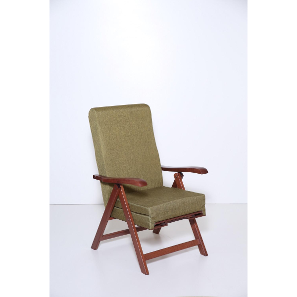 Fauteuil ELITE LOS ANGELES en hêtre inclinable à 4 positions avec rallonge de repose-pied GREEN