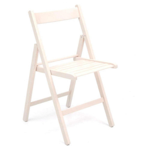 Set 4 chaises pliantes en bois de luxe de couleur blanche