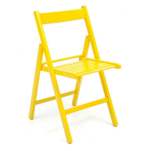 Set mit 4 Klappstühlen aus gelbem Luxusholz
