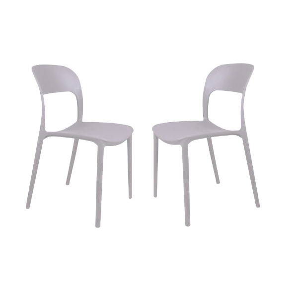 NATHAN grauer stapelbarer Polypropylen-Stuhl 2 Stück