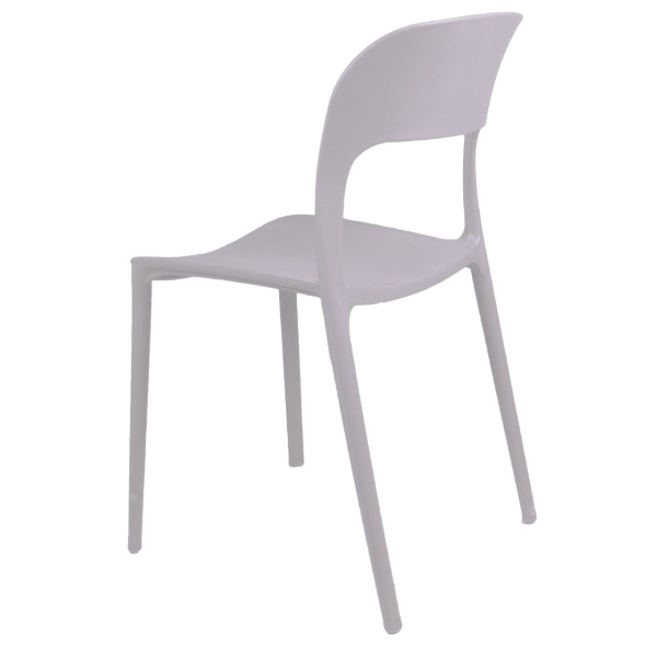 NATHAN grauer stapelbarer Polypropylen-Stuhl 2 Stück