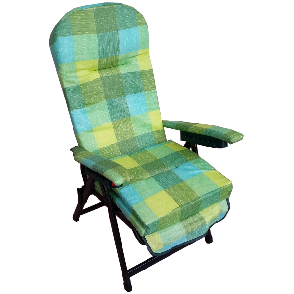 KETTYC metal deck chair with extension and padded esmeraldo cushion