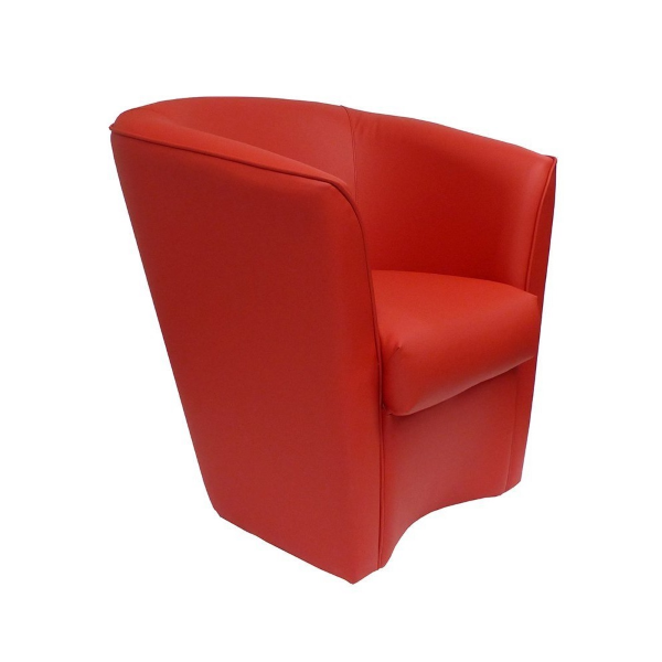 Fauteuil rouge en éco-cuir pour bureau à domicile Valentina