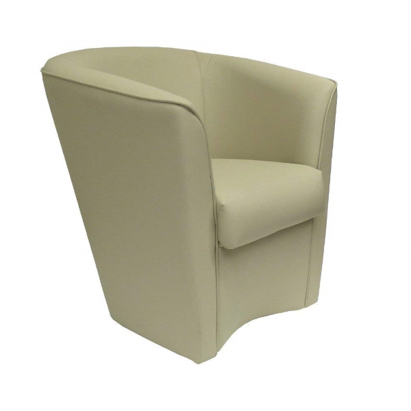 Fauteuil en éco-cuir gris tourterelle clair pour le bureau à domicile Valentina