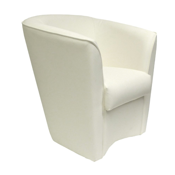 Fauteuil VALENTINA en simili cuir couleur BLANC uni