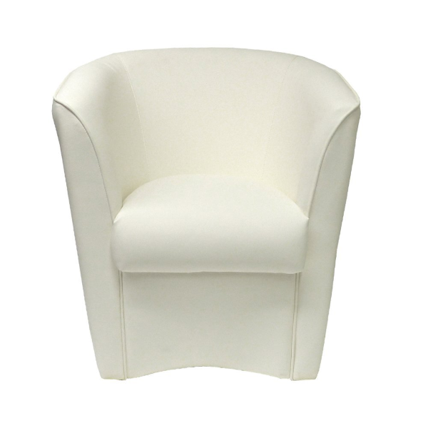 Fauteuil VALENTINA en simili cuir couleur BLANC uni