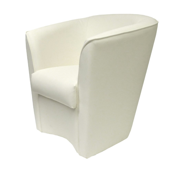 Fauteuil VALENTINA en simili cuir couleur BLANC uni