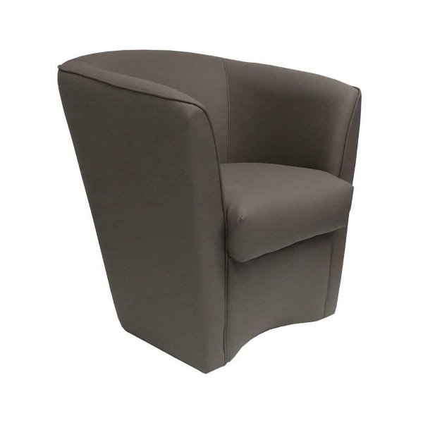 Fauteuil gris en éco-cuir pour bureau à domicile Valentina