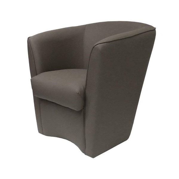 Fauteuil gris en éco-cuir pour bureau à domicile Valentina