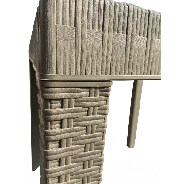 Quadratischer DALLAS Tisch 80x80cm innen aus Kunstrattan taupe