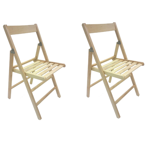 2 Klappstühle Stuhl aus Naturholz wiederverschließbar