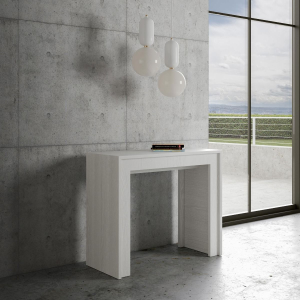 Mia White Extendable Console Up to 3 Meters with 14 seats